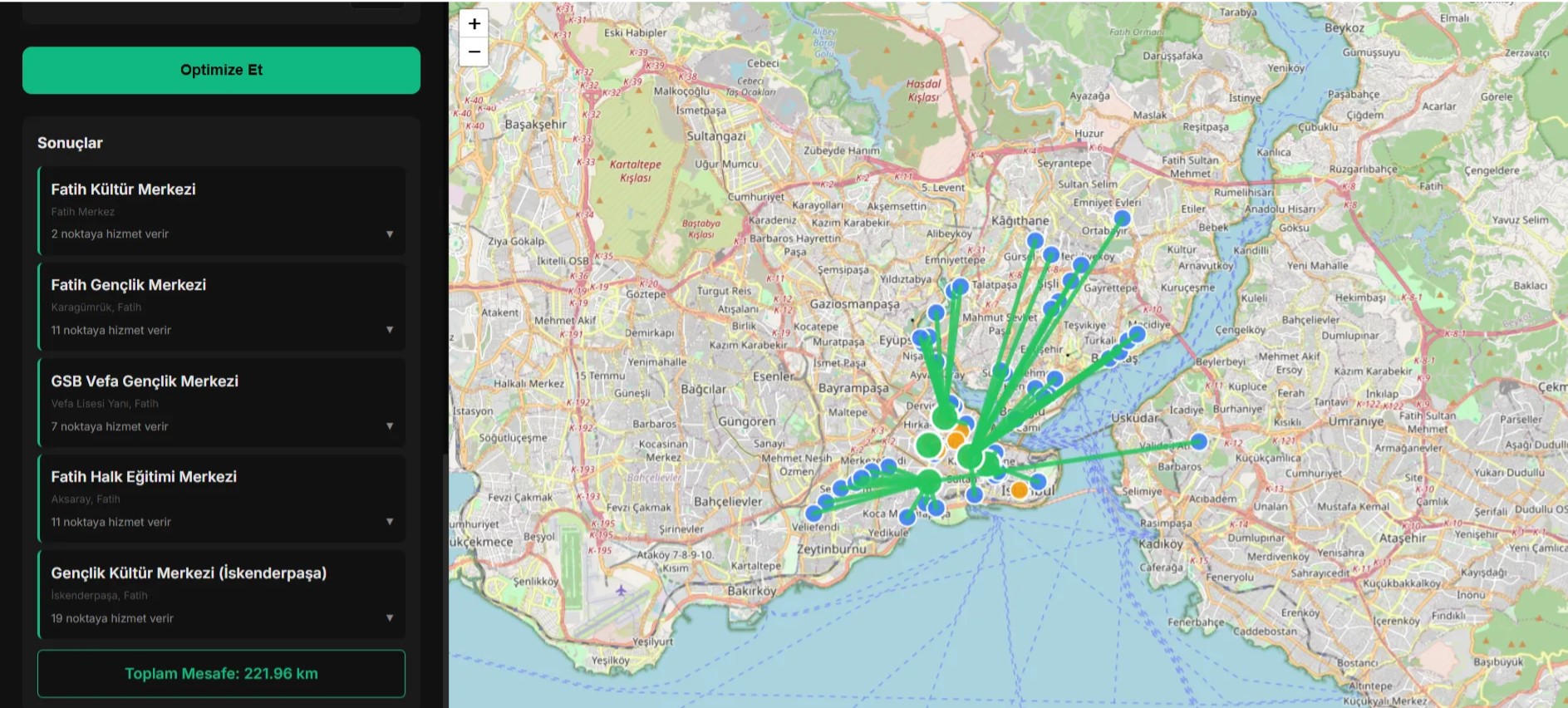 Optimal Location Planner Screenshot