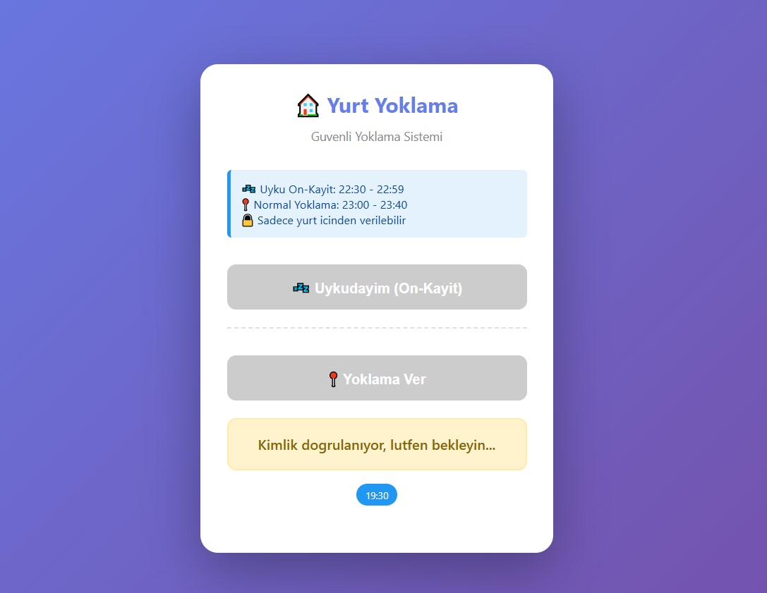 Yurt Yoklama Sistemi Screenshot